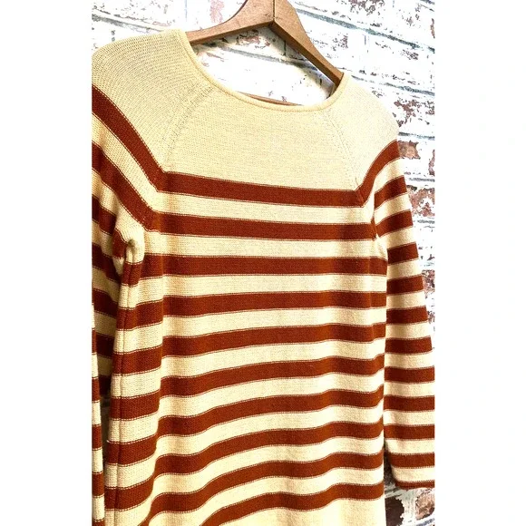 Free People Beach Pure Cotton Knit Nautical Striped Oversided Tunic Sweater - Picture 5 of 11